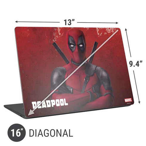 Marvel Deadpool Legacy Deadpool Red Poster Universal Laptop 16in (13 x 9.4in) Skin